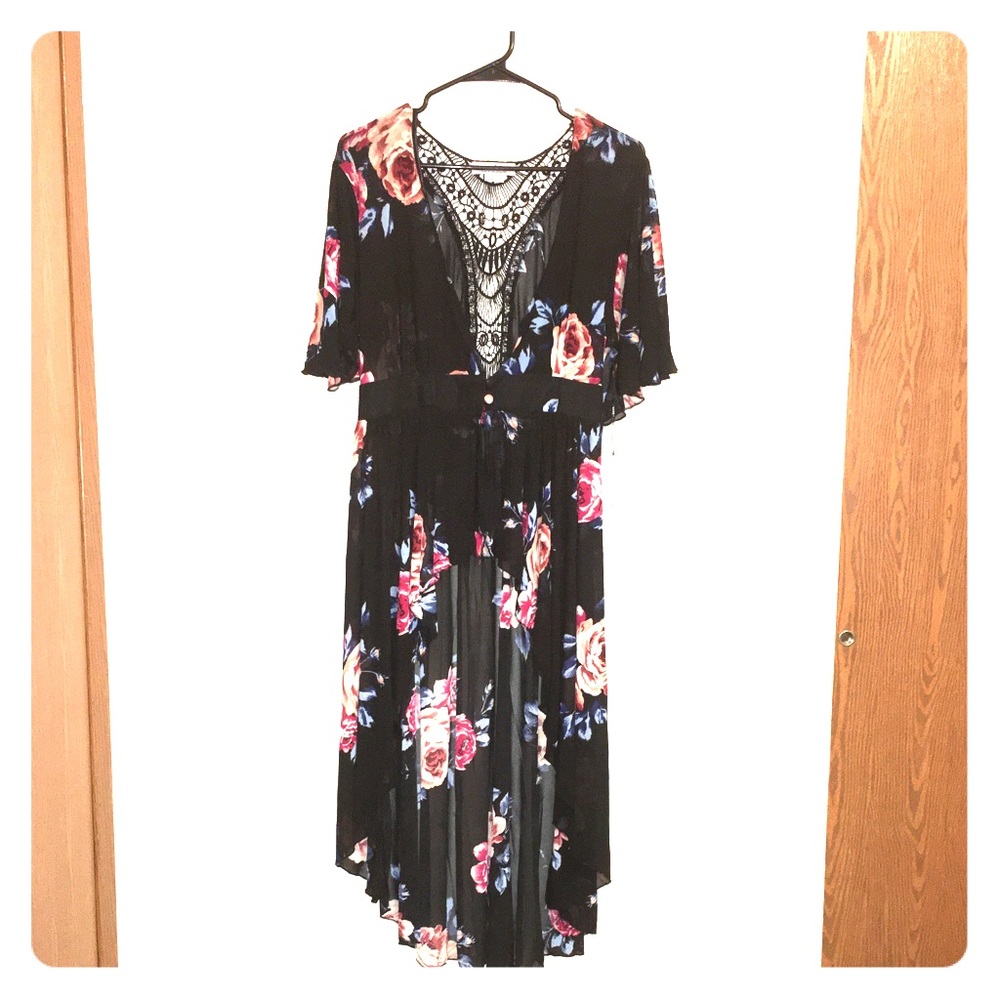 Dressy long blouse with lovely accents.